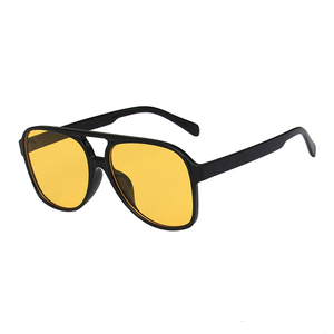 Vente en gros de lunettes de soleil surdimensionnées avec logo personnalisé lunettes de soleil jaunes unisexes avec monture grand PC accessoires de mode pour hommes et femmes - Product Image 6