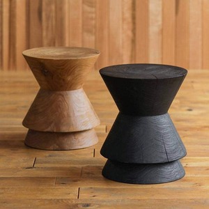 Tabouret en bois massif sculpté à la main, <span class=keywords><strong>table</strong></span> d'appoint moderne en bois naturel, style Wabi-sabi, piédestal en tronc d'arbre pour la décoration du salon - Product Image 4
