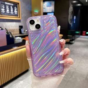 Funda para iPhone 16 Pro Max con Diseño de Ondas de Agua, Funda Suave Antigolpes para iPhone 15, 11, 13, 12, Funda Láser Iridiscente - Product Image 6