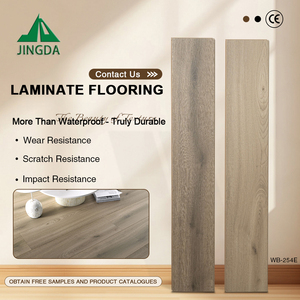 Plancher stratifié HDF résistant à l'eau Classe 32 AC4, chêne brillant gris clair marbré, 8 mm 10 mm, format extra long - Product Image 1
