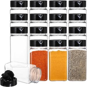 Wholesale Small 145ml Square Plastic Kitchen Seasoning Spice Shaker Jars with Customized Lid and Box Packaging - Product Image 1