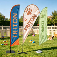Drapeau de plage personnalisé de qualité supérieure avec logo imprimé par transfert thermique pour la promotion publicitaire