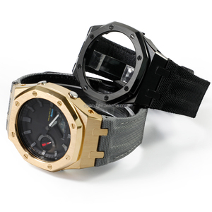 Kit de modification GMAS2100, boîtier en acier inoxydable, bracelet en nylon léger et confortable, compatible avec la montre <span class=keywords><strong>GMA</strong></span>-<span class=keywords><strong>S2100</strong></span>, remplacement par fermeture auto-agrippante - Product Image 5