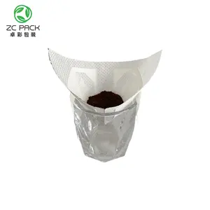 japanischer vliesstoff niedriges moq heißheißsiegel tragbares pulver tropfen hängendes ohr kaffeefilterpapier mit kundenspezifischen druckbeuteln