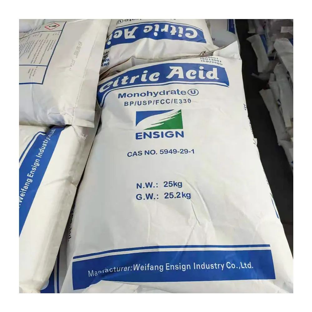 Approvisionnement d'usine d'acide citrique Monohydrate d'acide citrique acide citrique anhydre