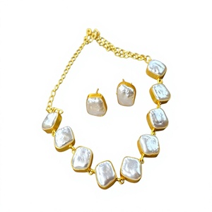 Impresionante Juego de Collar y Aretes Chapados en Oro de Primera Calidad, Joyería de Moda para Mujer, Regalo de Boda - Product Image 2