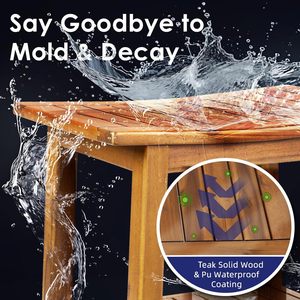 Tabouret de salle de bain en bois Ruoyi 35,6x50,8x45,7 cm avec double rangement pour la douche à domicile - Product Image 4
