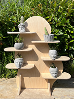 Présentoir de rangement en bois multicouche Présentoir de table de vendeur de marché pop-up Présentoir de produits