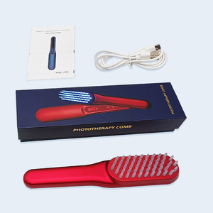 <b>Electric</b> Scalp <b>Massage</b> Comb With Dual Light Therapy High Frequency Vibration For Hair Care Home Salon Use Rechargeable Portable - Product Image 2