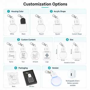 Llavero Luminoso Personalizado, Precio de Fábrica, 7 Colores, Recargable por USB, Láser Holográfico 3D, Acrílico, LED, ODM - Product Image 5
