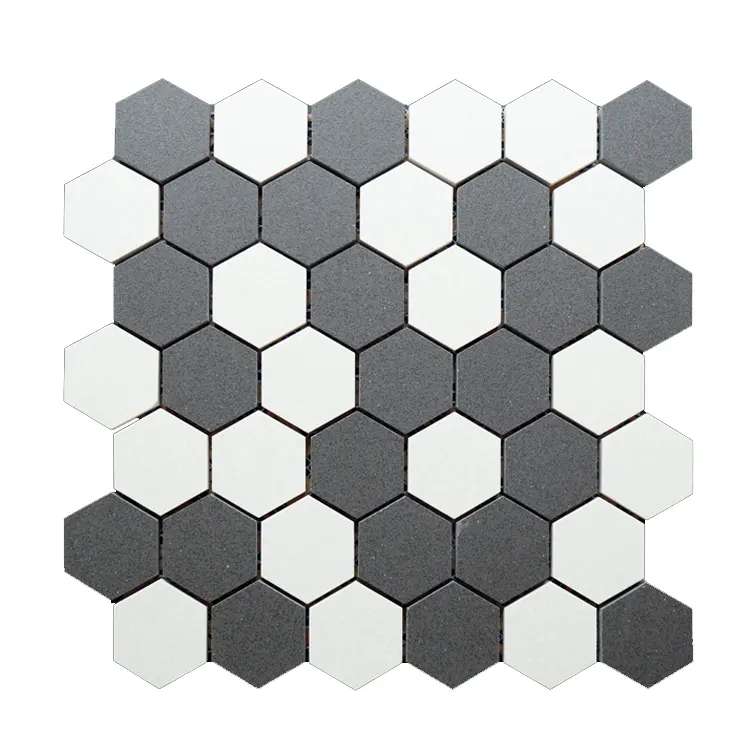 Mosaico de porcelana hexagonal antideslizante, azulejo de pared y suelo, fabricante chino foshan, 30x30 cm