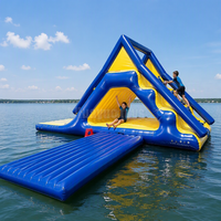 Structure gonflable sur mesure de haute qualité pour parc, 8x3x4m, combo trampoline, toboggan, plateforme, sports nautiques, CE