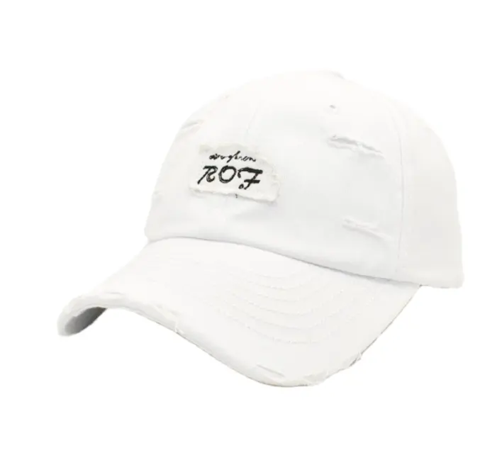 Monogramm bestickte Baseballmütze und Baumwolle klassisch zerrissen Visor Mütze für Herren und einfarbiges Visor für Frauen