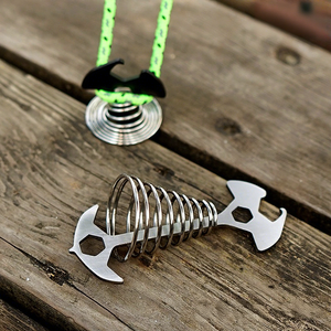 Hebilla de cuerda multifunción para tiendas de campaña, clavos de sujeción y cuerda de viento, con diseño de espina de pescado y resorte, para camping al aire libre - Product Image 4