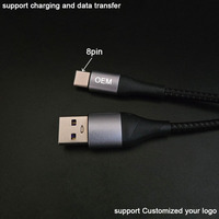 Cable de Carga de Nylon Trenzado Extra Grueso y Resistente, Diseño Creativo Coreano, USB a 8 Pines para iOS, Superventas