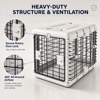 Cage de transport pliable extra large à roulettes pour animaux de compagnie, cage en fer portable pour chiens et chats, idéale pour les voyages en extérieur