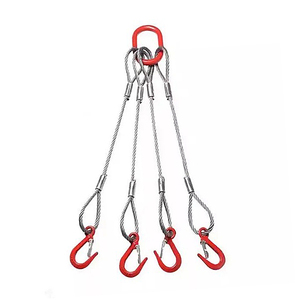 Sangle de levage robuste en câble d'acier 6x36 6x19 pour grue, sangle de levage à <span class=keywords><strong>4</strong></span> <span class=keywords><strong>brins</strong></span> avec crochets pour levage et remorquage - Product Image 5