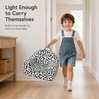 Fauteuil en peluche pour enfants, canapé pour tout-petits, fauteuil en fausse fourrure à pois dalmatien, siège en mousse souple avec poignée de transport, OEM
