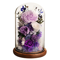 Fleur Éternelle Sous Cloche Décorative – Fleurs Préservées – Nouvel An Chinois, Noël, Prix Usine, Remise de Diplôme, Pâques