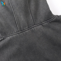Sweat à capuche personnalisé à capuche intégrale, coupe ample, vintage, uni, délavé à l'acide, fermeture éclair intégrale