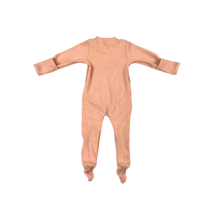 Mùa Xuân Mới Thoáng Khí Màu Rắn Bé Gân Jumpsuit Đồ Ngủ Vòng Cổ Gân Bông Dễ Thương Leo Núi Quần Áo - Product Image 3