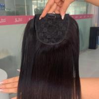 Meilleures ventes : Closure pour queue de cheval en cheveux humains vierges européens bruts noir naturel, avec frontale à ligne de cheveux naturelle, prête à être expédiée