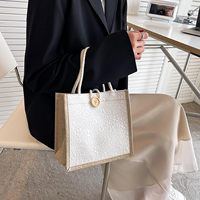 Ensemble de sacs fourre-tout décontractés pour femmes, sac à bento personnalisé brodé avec bouton, sacs de courses réutilisables