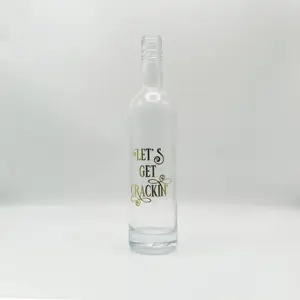 Custom Crystal White Thin Tall Bottle 500ml Premium Rum Liquor Wine Glass Bottle