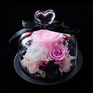 Chaude Saint Valentin Cadeau <span class=keywords><strong>Belle</strong></span> Rouge Réel Éternel Préservé Roses Verre Beauté Bête Décoratif Fleur Cadeau Boîte De Noël Pâques - Product Image 5