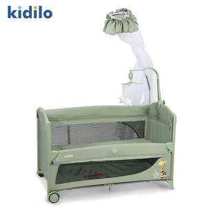 Lit bébé pliable multifonctionnel portable avec table à langer, design 2-en-1 pour jouer et dormir, adapté aux nouveau-nés jusqu'à 3 ans - Product Image 6