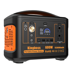 Station d'alimentation portable Kingboss 600W 153600mAh Batterie au lithium Générateur solaire avec ports AC DC USB - Product Image 1