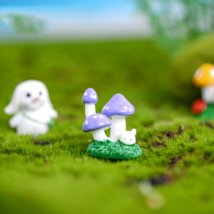 Resin Animal on <b>Mushroom</b> Mini Figurine Miniatures for Landscape Decorations Moss Plant Charm Desktop Ornaments DIY Accessories - Product Image 6