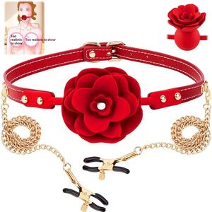 لعبة جنسية للبالغين من السيليكون على شكل وردة صلبة مع سلسلة للأزواج والعشاق، متوفرة بالجملة من المصنع - Product Image 3