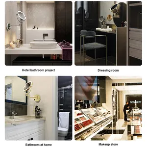 Wholesalers Double-Sided Wall Mirror With LED Light Durable Adjustable Extendable Design For Mounting On Wall In Bathroom Home