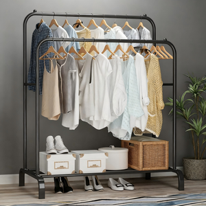 Organizer di abbigliamento in metallo a doppia canna stendino stendino per vestiti soggiorno con <span class=keywords><strong>Design</strong></span> moderno semplice e multifunzionale appendiabiti - Product Image 5