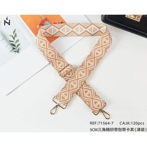 5Cm <b>Webbing</b> Strap Triangular Checkered Khaki Bag Belt For Handbag - Product Image 2