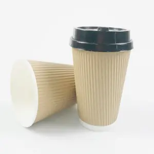 批发厂家单波纹双壁标志定制咖啡纸杯盖