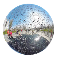 Sculpture de boule d'eau extérieure en acier inoxydable au design moderne et luxueux, finition miroir/polie, options personnalisables