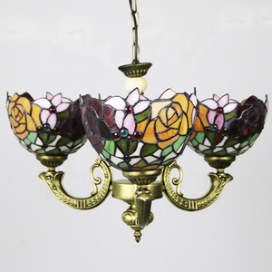 Lámpara Colgante LongHuiJing de 3 Luces, Estilo Tiffany, Vidrio Emplomado, Lámpara Colgante Retro Creativa, Lámpara de Techo para Restaurante - Product Image 4