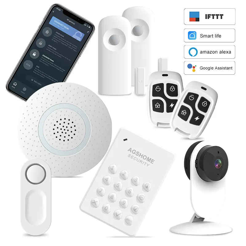 smart WIFI 433Mhz wireless Security Alarm System for Complete Home and Business Security Auto dial and free massage