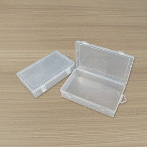 Rectangular Transparent Plastic Storage <b>Box</b> 23.7x14.3x5.2cm Covered Office Organizer For Hardware Accessories File Storage - Product Image 2