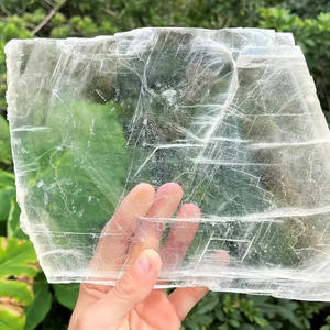 Vente en gros de plaques de sélénite brute, pierre minérale de guérison, tranche de sélénite transparente pour l'énergie - Product Image 1