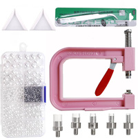 Máquina de prensa manual DIY para perlas, herramientas de fijación DIY, máquina automática de remachado de perlas para reparación de tejidos, encaje, sombreros, cabello y ropa