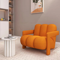 Canapé de salon minimaliste italien Canapé paresseux Chaise simple Balcon Loisirs Fauteuil en tissu microfibre