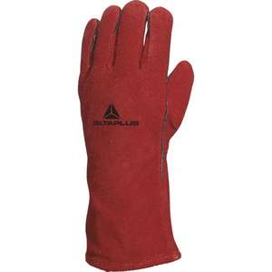 DELTA PLUS-Guante de soldador rojo de piel de vaca resistente al calor (paquete múltiple)-GUANTES EAN MW128754 - Product Image 1