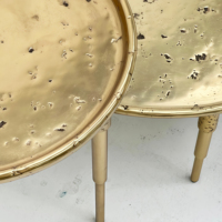Table basse ronde moderne et simple, design, en laiton, luxe, intérieur/extérieur, salon, table d'appoint, table de coin