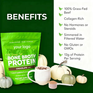 Doğal 100% çim beslenen kemik Broth anında toz kollajen diyet takviyesi zengin hizmet başına 13g <span class=keywords><strong>Protein</strong></span> yetişkin özel etiket - Product Image 4