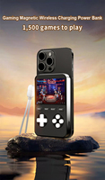 Bank daya Game magnetik nirkabel 15W, konsol Game genggam portabel 2 in 1, layar IPS untuk iphone 16/15/13/12 pro max