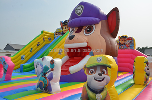 Grande castello gonfiabile buttafuori casa con scivolo zampa di cane di pattuglia cartone animato commerciale noleggio OEM fornitura di fabbrica - Product Image 4