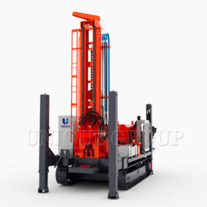 Nouvelle plate-forme de forage de puits d'eau sur chenilles à moteur diesel de 180m à 400m de portée avec moteur de pompe et composants de noyau de moteur opération facile - Product Image 1